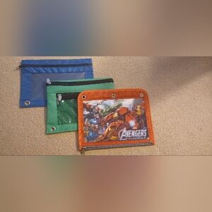 3 Cases Pouches Set Avengers Red Blue Green